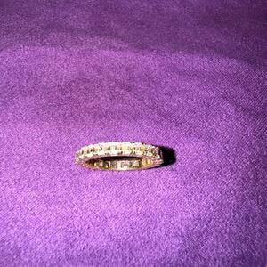5.5 Ct VS1-H Color Emerald Cut Natural Diamond 14K Gold Eternity Band